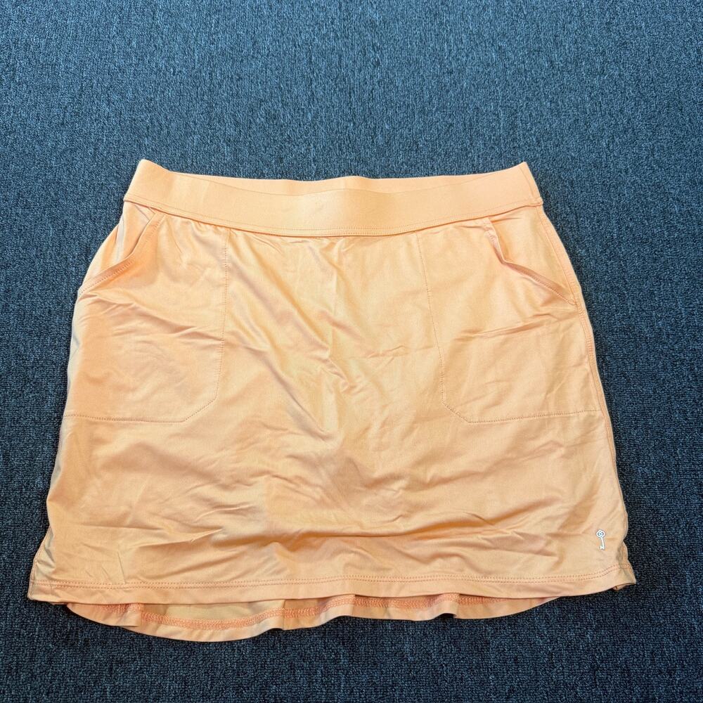 Vintage Y2k Belyn Key Golf Tennis Orange Ruffle Skort Skirt Women's Medium